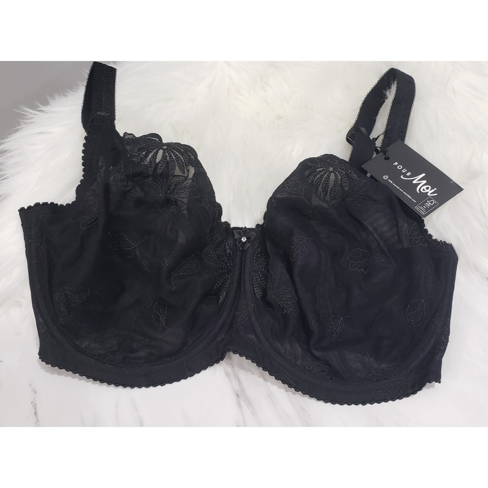 NEW Pour Moi St Tropez BLACK Underwired Full Cup Bra UK SIZE 32H / USA SIZE‎ 32K